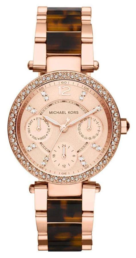 michael kors ladies rose gold and tortoise watch|mk rose gold watch sale.